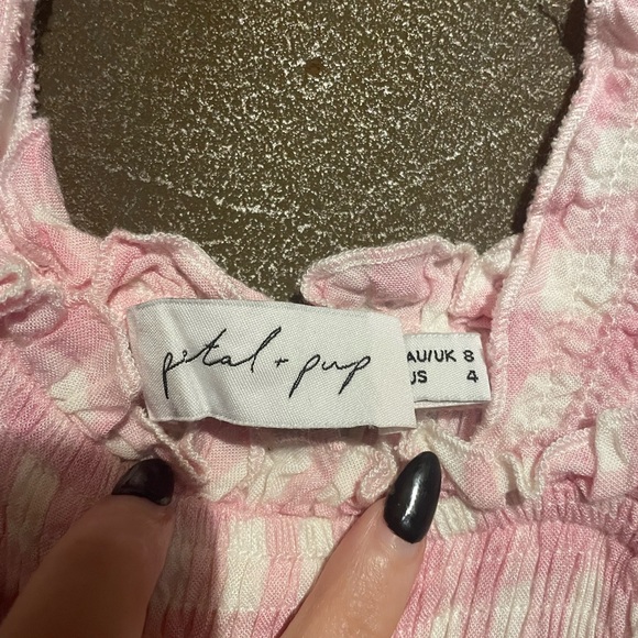 Petal & Pup Pink Checkered Maxi Dress - Picture 5 of 6